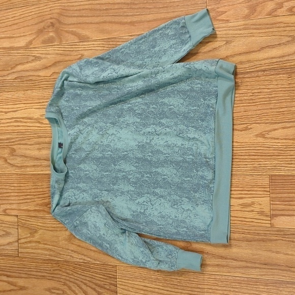 Athletic sweatshirt green snakeskin print, crewneck, Mondetta L - Picture 1 of 6